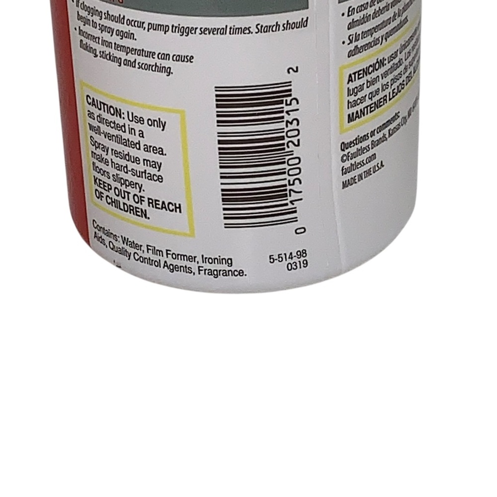 Faultless Original Hold Ironing Enhancer Spray Starch 22oz Non-Aerosol Lot of 2 - Picture 5 of 6